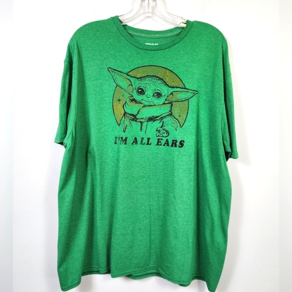 Star Wars Yoda Graphic T Shirt Green “I’m All Ears” Short Sleeve XL - Picture 1 of 7